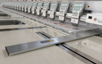 Machine à broder plate intelligente à grande vitesse YUANHENG à 9 aiguilles et 26 têtes, double faisceau, lubrification automatique, économique