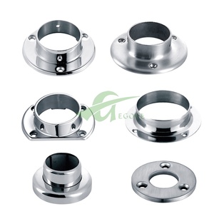 Accessoires de main courante en acier inoxydable de conception moderne, <span class=keywords><strong>tube</strong></span> rond, plaque de base oblongue, bride murale et de sol, couvre-balustrades - Product Image 4