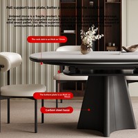 Table à manger minimaliste de style italien, luxe léger, en dalle de roche, 6 places, chaises pivotantes, extensible, double usage, carrée, simple