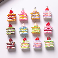 Mini breloque en résine plastique à motif trèfle, style gâteau Napoléon, jouet décoratif, pour boucles d'oreilles, bracelets, colliers et breloques de sac DIY