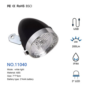 Đèn xe đạp trước RTS 3 LED kiểu cổ điển, đèn pha xe đạp leo núi, chống nước, đầu đạn, siêu sáng, đèn trước xe đạp an toàn - Product Image 2