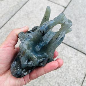 Venta al por mayor de animales de cristal curativos, cráneos de cabeza de tigre dientes de sable tallados para la decoración del hogar - Product Image 4