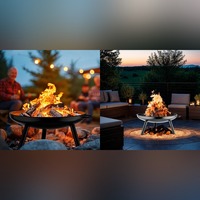 SEJR Acier Fire Bowl Trépied Fire Pit pour l'extérieur, gril de camping, feu de camp pour jardin, poêle de patio