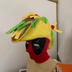 Crazy Party Nouveauté Taco Hat Fiesta Food Costume pour la rentrée scolaire Graduation Thanksgiving Noël Halloween Cinco De Mayo - Product Image 2