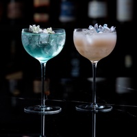 Verres à pied en cristal sans plomb pour cocktails et coupes à champagne, transparents, pour bars à domicile, salons et restaurants haut de gamme