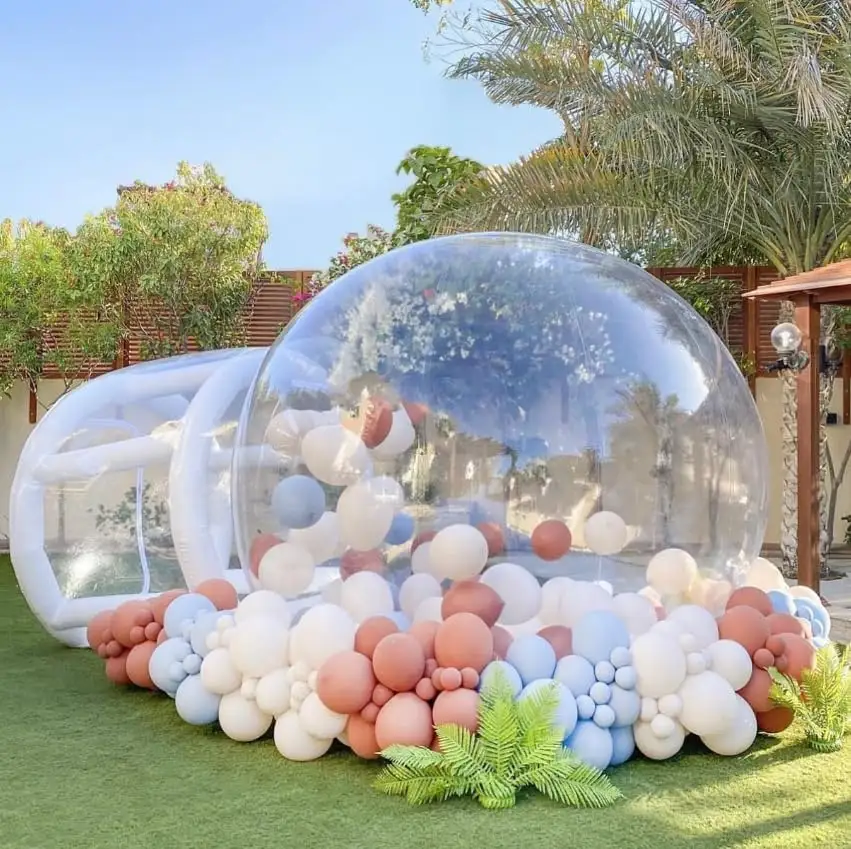 Şeffaf Igloo kubbe çadır PVC küre açık kamp düğün parti için temizle şişme balon çadır ev