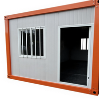 Maison conteneur préfabriquée 20ft 40ft style ferme avec salon, cuisine, chambre, prête à l'emploi, atelier extérieur et bar intégré