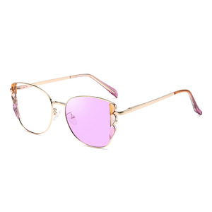 Montures de lunettes optiques œil-de-chat HL-95010 pour femmes, verres PC noirs, protection UV400 classe 2, largeur de monture moyenne, pont nasal standard - Product Image 3