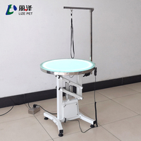 LZ Table de beauté ronde élévatrice électrique à LED Tables de toilettage pour animaux de compagnie Table d'examen d'éclairage clinique vétérinaire