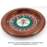Cadeaux de nouveauté Jeu de roues de roulette en bois de luxe Jeux pour adultes Roue de roulette de casino en acajou avec roulement de précision