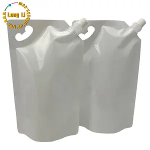 White Spout Bag Beverage Stand up Pouch Disposable Custom Standingpackaging Bagplastic Gravure Printing Longli Spout Top 500ml