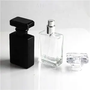China supplier black alcohol atomizer 50ml spray glass bottle cosmetic essential oils
