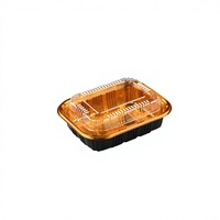 Boîte alimentaire en plastique PET carrée jetable, recyclable, personnalisable, de forme unique, pour gâteau, collation, fruits