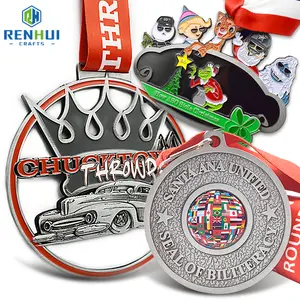 Großhandel Günstige Design Ihre eigene Zink legierung 3D Gold Silber Award Marathon Laufen Custom Metal Sport Medaille Fiesta Medaillen