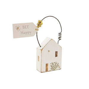 Bee Happy Spring Cottage Desktop Miniatuur Huisje Drijfhout Kleine Houten Huizen Met Hart - Product Image 5