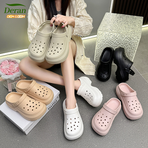 Deran, OEM, venta al por mayor, zapatos de jardín de verano para mujer, sandalias de plataforma, Zapatillas de casa, zuecos con logotipo personalizado, personalidad, playa, EVA - Product Image 2