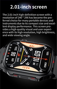Montre connectée <span class=keywords><strong>de</strong></span> sport pour homme, écran HD 2,0 pouces, lampe torche LED, batterie 400 mAh, fréquence cardiaque, étanche, appels Bluetooth - Product Image 5