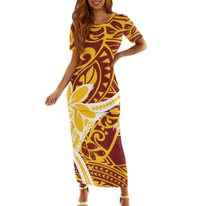 Nuevo personalizado blanco polinesio samoano Puletasi fabricantes de ropa Polinesia mujer isla dos piezas Puletasi vestido señoras - Product Image 3