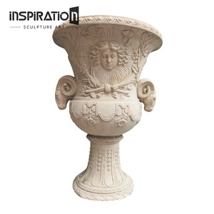 Decoración de sensación de <span class=keywords><strong>piedra</strong></span> de imitación rústica, jardinera de jardín, <span class=keywords><strong>jardineras</strong></span> de <span class=keywords><strong>piedra</strong></span> fundida antiguas gigantes - Product Image 4