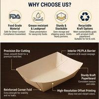 Bandeja Ecológica Personalizada de Papel Kraft Impreso para Alimentos, Soporte Antigrasa para Tacos, Caja para Perritos Calientes, Papel de Envoltura al por Mayor para Delicatessen
