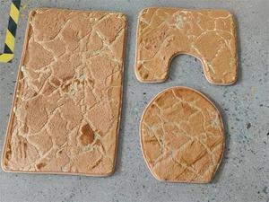 מסגרת חדר אמבטיה חוצה גבולות רצפה מחצלת טואלט שלוש חתיכה סט חם הטבעה pv קטיפה שטיח סט סט סט שיער ארוך - Product Image 6