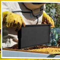 Lot de 10 cadres d'apiculture noirs de 9 1/8 pouces fondations en cire de ruche en plastique ruche profonde ruches d'abeilles cire d'abeille élevage d'animaux