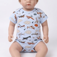 Baby-Strampler Neugeborenen-Einteiler Baumwoll-Bodysuit Individuelles Design Säuglings-Jumpsuit mit Knopfverschluss Unisex Frühling Sommer