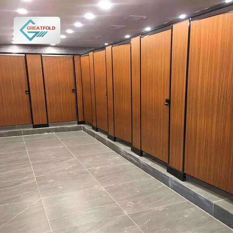 Nylon Accessories Public Water Resistant Hpl Board Toilet Room Partition Screen Divider Anti-Corrosion Male Toilet Partition