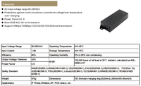 Adaptador de Corriente Activo de 90W y 10 Gigabit, Inyector PoE IEEE802.3af/at/bt RJ45 para Controlador LED, PTZ, Switches