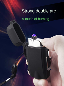 Briquet de camping Dericsson, meilleur outil d'extérieur, étanche, coupe-vent, rechargeable par USB, double arc, avec lampe torche LED - Product Image 2