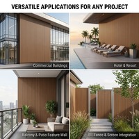 Panneau mural composite bois-plastique VMKON pour façade commerciale, taille personnalisée, revêtement extérieur composite OEM
