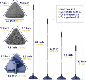 Mopa Limpiadora <span class=keywords><strong>de</strong></span> Paredes con Mango Largo <span class=keywords><strong>de</strong></span> 82 Pulgadas, Herramienta <span class=keywords><strong>de</strong></span> Limpieza <span class=keywords><strong>de</strong></span> Techos 3 en 1 con Plumero y 6 Almohadillas <span class=keywords><strong>de</strong></span> Microfibra <span class=keywords><strong>de</strong></span> Chenilla <span class=keywords><strong>de</strong></span> Repuesto - Product Image 2