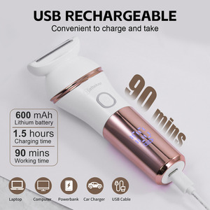 Hatteker HT-561 Women's Full Body Hair Removal Electric Shaver 4 1 Foot Care Exfoliator Rotating <b>Disc</b> IPX7 Waterproof USB - Product Image 5