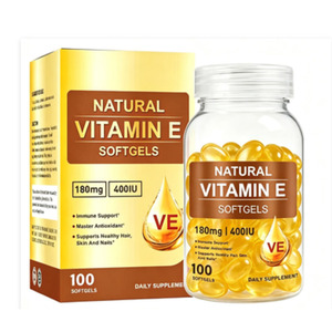 Ingrédients naturels Vitamine E naturelle en capsules molles Améliore l'immunité Avantages Suppléments à base de plantes pour adultes - Product Image 1