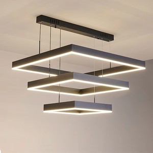 Lustres au design nordique, modernes, carrés, à LED, pour escalier, restaurant, salle à manger, luminaire suspendu - Product Image 1