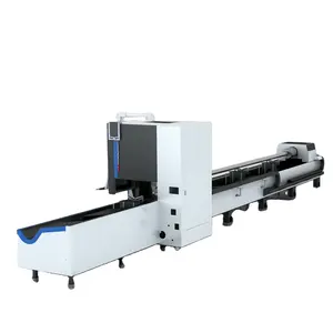 Mesin pemotong tabung laser serat profesional, mesin pemotong tabung laser 1500W 6023 R kualitas tinggi