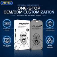 Protection d'écran de confidentialité APEI ARMOR PLUS 28 degrés pour iPhone 15/16/17/18 Pro Max Air, film en verre trempé anti-statique dureté 9H