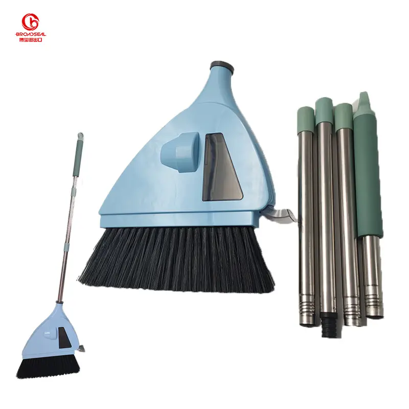 Multifunctional Cleaning 2-in-1 Vacuum Broom Stainless Steel Magic Broom Handle Sweeper with Built Vacuum