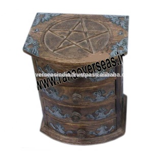 Hot Sale Pentacle Hand Carved Wooden Four Drawers <b>Chest</b> for Bed Room and Hotel <b>Storage</b> Organiser - Product Image 4