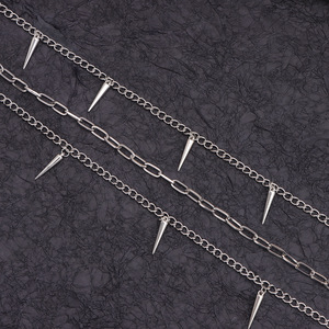 Chaîne de taille géométrique style punk, chaîne de corps multicouche à rivets, mode hip-hop pour hommes et femmes, usage quotidien, alliage de zinc - Product Image 4