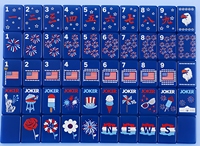 Tuiles de Mahjong Américaines Bleues Patriotiques Modernes de Luxe pour le Poker et le Divertissement par a Line