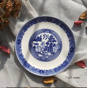 Discount British Blue Color Classical Garden Ceramic <b>Dinnerware</b> Plates - Product Image 3