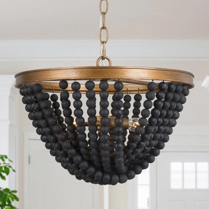 Nueva Lámpara de Techo de Diseño Americano Retro <span class=keywords><strong>Bohemia</strong></span> con Cuentas de Madera de Color Arcaico para Sala de Estar - Product Image 2
