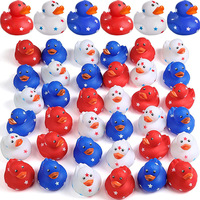 Offre Spéciale jour indépendant PVC canards en caoutchouc bleu étoile canard en vrac en gros pour piscine fête bébé bain jouets décorations de vacances