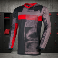 Maillot de motocross à manches longues pour homme, manches longues, rouge, noir, gris, impression par sublimation, séchage rapide, chemise de course moto, taille adulte