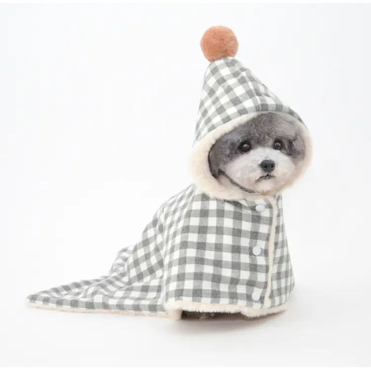 New Style Fashion Dog Sleeping Soft Plush Plaid Blanket winter warm pet dog clothes hoodies Dog Pajamas Pet Leisure Wear