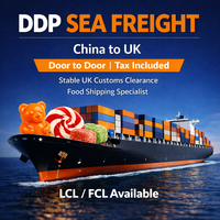 Expédition de produits alimentaires et de confiseries de Chine vers le Royaume-Uni, fret maritime DDP, logistique porte-à-porte avec transit de 30 à 45 jours et assurance