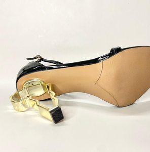 Xinzirain Manufacture <strong>Women</strong> Custom Heels <strong>Strappy</strong> Gold Heels Mental logo <strong>Sandals</strong> - Product Image 6