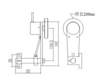 Support de montage pour roue d'encodeur, roue en polyuréthane, cadre de montage, périmètre 200 mm, diamètre 50 mm, industriel
