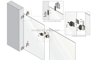 Offres Spéciales Design moderne garde-corps en verre trempé acier inoxydable verre piscine clôture verre à <span class=keywords><strong>poteau</strong></span> carré charnière à ressort - Product Image 5